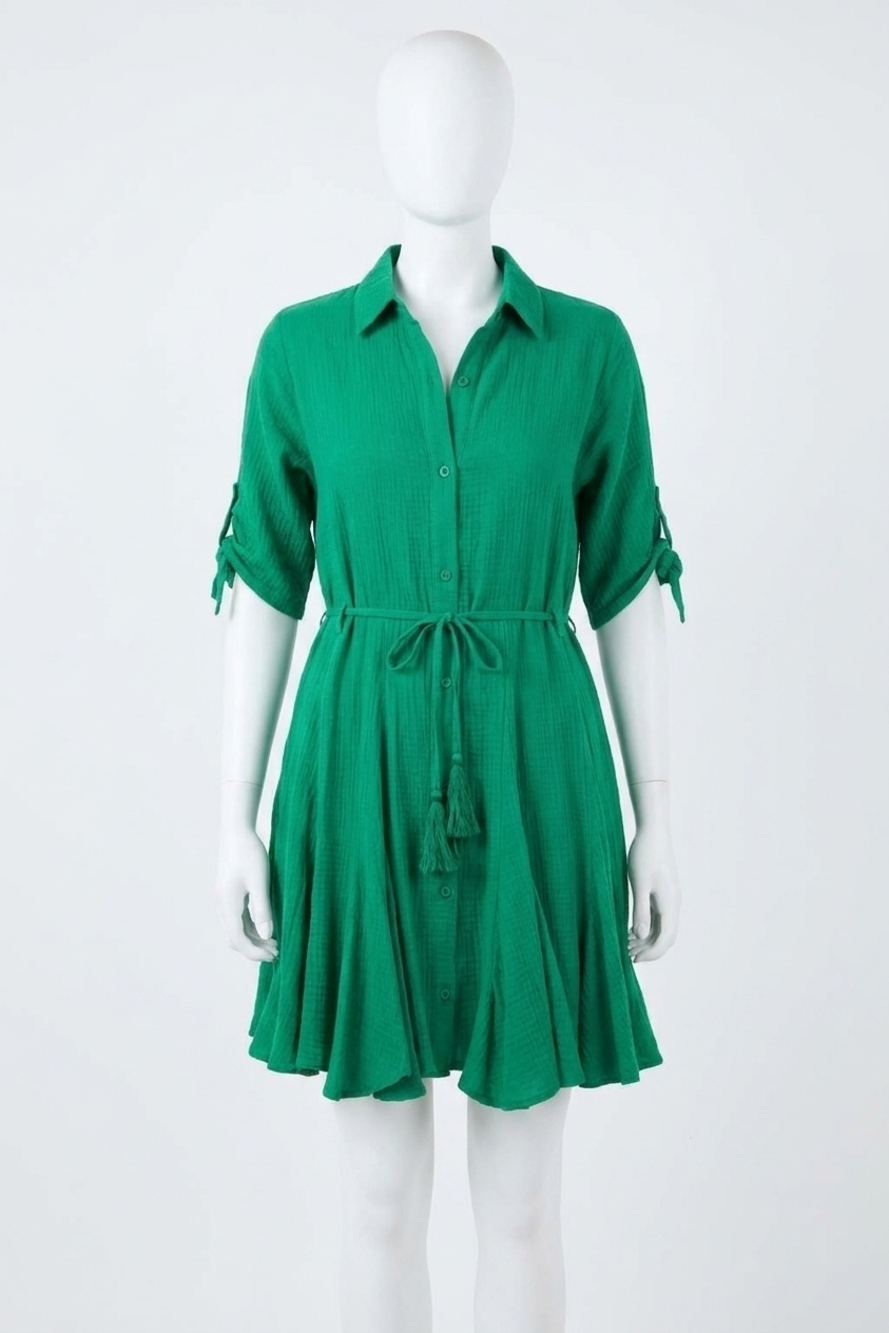 NEW GILLI kelli button mini dress in green